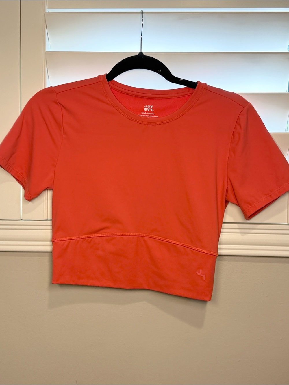JoyLab Red Cropped Active Tee - Short Sleeve Crew